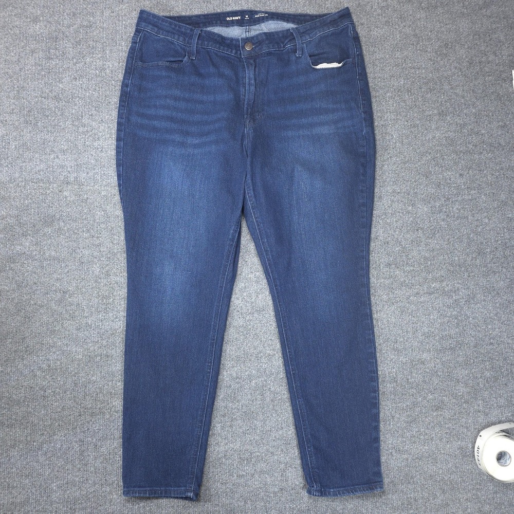Old Navy WOW Skinny Jeans Womens 18P Petite Blue High Rise Dark Wash Stretch